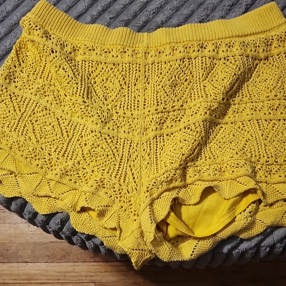 A New Day Vibrant Yellow Knit Shorts
